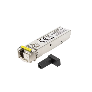 Módulo SFP BIDI Lanberg SFP1-BIDI-LU-1-20-B: 1.25 Gb/s, conector LC/UPC compacto, alcance de 20 km numa única fibra monomodo. Ideal para bastidores de alta densidade.