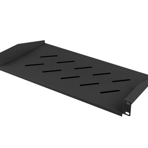 Prateleira fixa Lanberg AK-1014-B para armários bastidores de 19 polegadas. Ocupa apenas 1U, construída em aço durável (RAL9004) e suporta cargas até 25 kg. - AK-1014-B