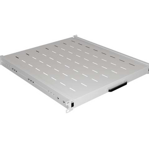 Prateleira deslizante (pull-out) 1U Lanberg AK-1021-S (Cinzenta). 500mm profundidade, montagem 4 pontos, carga 35kg. Ideal para teclados e servidores. - AK-1021-S