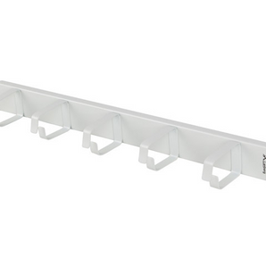 Organizador de cabos horizontal 1U Lanberg (AK-1701-S). Para bastidores de 19". 5 anéis de metal robustos. Aço cor Cinzento (RAL 7035). Organização profissional. - AK-1701-S