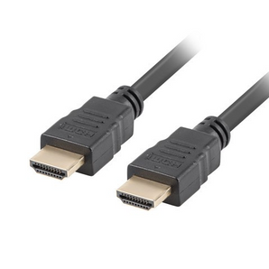 Lanberg CA-HDMI-11CC-0050-BK. Cabo HDMI 1.4 de 5 metros. Suporte 4K (3840x2160) e ARC. Condutores CCS (Aço/Cobre). Conectores banhados a ouro. - CA-HDMI-11CC-0050-BK