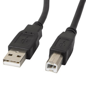 Lanberg CA-USBA-11CC-0018-BK. Cabo USB Tipo A para B (Impressora) de 1.8m. Condutores 100% Cobre. Com filtro de ferrite anti-interferência e conectores banhados a ouro. - CA-USBA-11CC-0018-BK