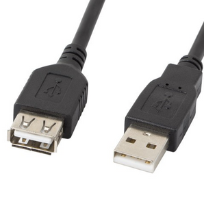 Lanberg CA-USBE-10CC-0050-BK. Cabo extensor USB 2.0 Macho-Fêmea de 5 metros. Condutores 100% Cobre (CU). Conectores banhados a ouro. Velocidade 480 Mb/s. - CA-USBE-10CC-0050-BK