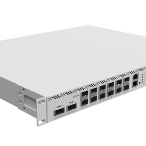 O router de topo da MikroTik com CPU de 16 núcleos e L3 Hardware Offloading. O CCR2216 oferece 12 portas 25G SFP28, 2 portas 100G QSFP28 e fontes hot-swap. - CCR2216-1G-12XS-2XQ