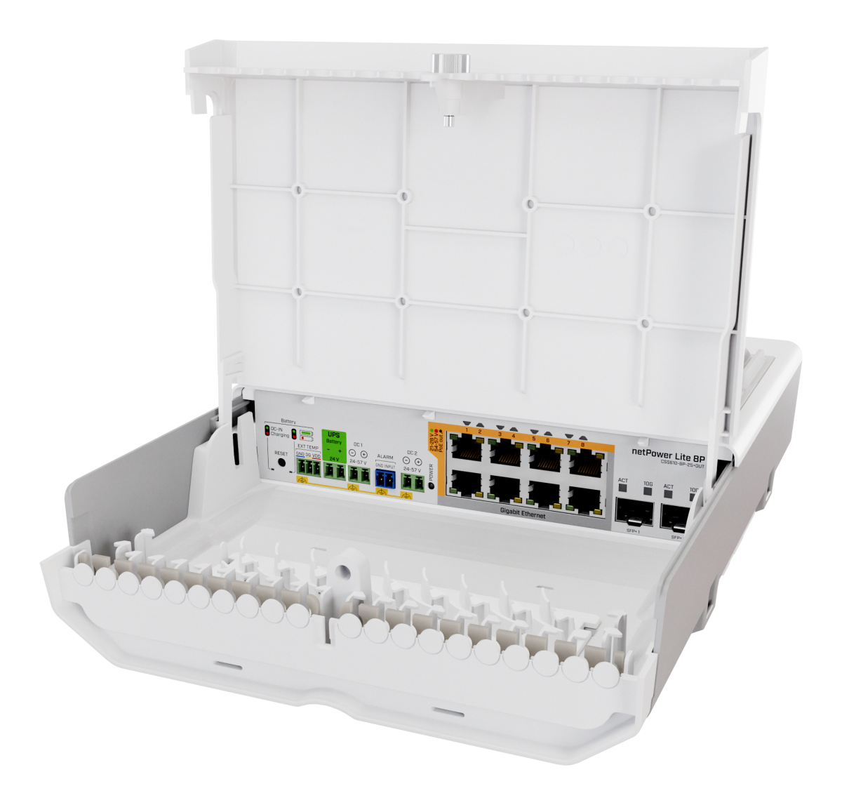 Switchos Switch Outdoor Mikrotik netPower Lite 8P | 8x PoE+ 2x SFP+ UPS – Officelan