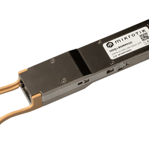 Módulo ótico QSFP-DD da MikroTik para ligações de 400G até 100 metros. O DDQ+85MP01D utiliza um conector MTP/MPO e é ideal para o CRS812. - DDQ+85MP01D