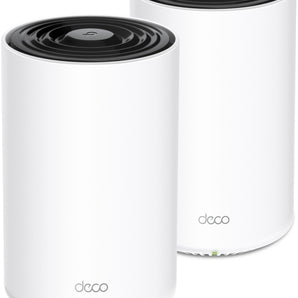 Sistema Mesh TP-Link Deco PX10 (Pack de 2). Combina Wi-Fi 6 AX1500 com Powerline AV1000. Ultrapasse paredes grossas com rede Gigabit estável em toda a casa.