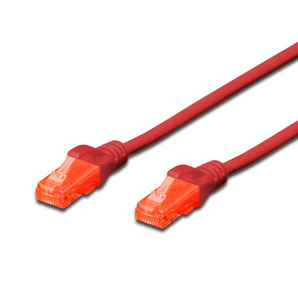 Cabo de rede (patch cord) CAT 6 Digitus DK-1617-0025/R. Cabo U-UTP (não blindado) de 0.25m (vermelho), 100% cobre (Cu), LSZH e pronto para PoE+. - DK-1617-0025/R