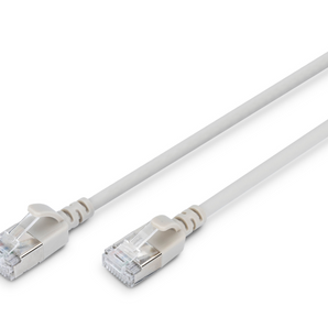Patch Cord Slim Digitus DK-1632-A-070S. CAT 6A F/FTP (500MHz). 7 metros, Cinzento. Design fino (3.8mm) para alta densidade. LSZH, Cobre, PoE+ ready. - DK-1632-A-070S