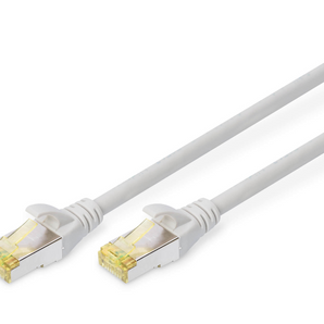 Cabo de rede (patch cord) CAT 6A Digitus DK-1644-A-015. Cabo S/FTP (blindado) de 1.5m (cinza), 100% cobre (Cu), LSZH e pronto para PoE+. 500MHz. - DK-1644-A-015