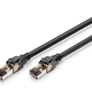 Cabo de rede Cat.8.1 da Digitus com 0.5m, para redes 25/40GBASE-T. Dupla blindagem S/FTP e revestimento LSOH para a máxima performance e segurança. - DK-1843-005