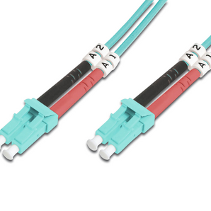 Cabo de fibra ótica 10m OM3 Multi-Mode (Aqua). Conectores LC/LC Duplex, 2mm de diâmetro e LSOH. Ideal para 10/40GbE. - DK-2533-10/3