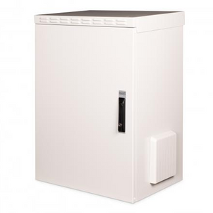 Armário rack 16U outdoor da Digitus (DN-19 16U-I-OD). Proteção IP55 (poeira e água), 891x600x450mm, cinza (RAL 7035). Fechadura de 3 pontos e 100kg de capacidade. - DN-19 16U-I-OD