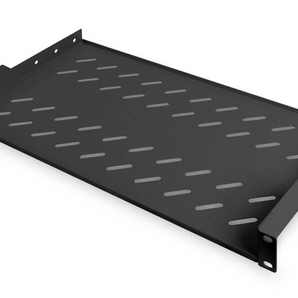 Prateleira fixa e ventilada de 1U para bastidores de 19". Design cantilever para fácil instalação frontal e capacidade de 15 kg. Ideal para equipamentos não-rackáveis. - DN-19TRAY-1-SW