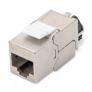 Keystone Jack CAT 6 blindado, com ligação sem ferramentas. Módulo Keystone Blindado CAT6A com gestor de cabos inteligente e ligação sem ferramentas - DN-93617