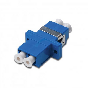 Acoplador (coupling) de fibra ótica Duplex LC para LC da Digitus. Para fibra Single-Mode OS2, com manga de cerâmica de alta precisão para ligações de baixa perda. - DN-96007-2