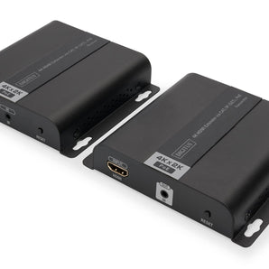 Kit Extensor HDMI 4K Digitus (DS-55124). Envia sinal 4K@30Hz até 120m sobre rede (IP/CAT). Alimentação 100% via PoE. Permite 1-para-253 (multipoint). - DS-55124