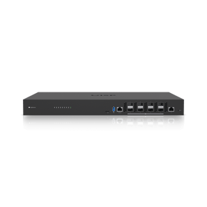 It's powered by a 16-core, 1.8GHz processor with 16GB DDR4 RAM, the EdgeRouter Infinity features (8)10G SFP+ ports and a Gigabit Ethernet RJ45 port for routing. - ER-8-XG