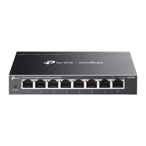 TP-Link Omada ES208G. Switch Smart Gigabit de 8 Portas. Gestão Centralizada Omada Cloud. Design Metálico e Fanless (Silencioso). Suporta VLAN, QoS e Loop Prevention. - ES208G
