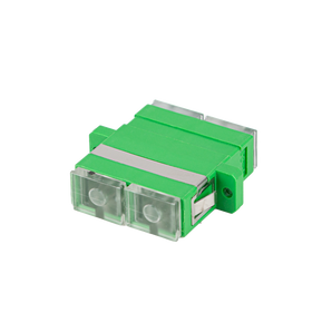 Acoplador (adaptador) de fibra ótica Duplex SC (APC) da Lanberg. Para fibra Single-Mode (9/125), com manga de cerâmica de alta precisão e baixa perda de 0.15 dB. - FA-SCAP-SD01-0001-TR
