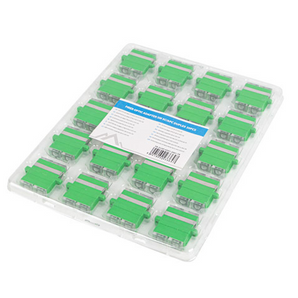 Adaptador (acoplador) de fibra ótica Lanberg SC/APC Duplex Single-Mode (Verde). Baixa perda de inserção (0.15dB). Ideal para redes SM e FTTH. - FA-SCAP-SD01-2001-TR