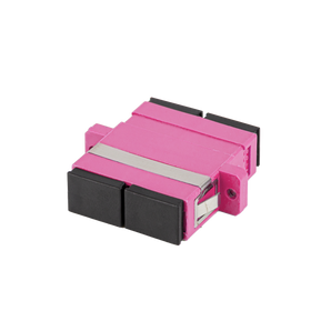 Acoplador (adaptador) de fibra ótica Duplex SC (UPC) da Lanberg. Para fibra Multi-Modo OM4 (50/125), com manga de cerâmica e baixa perda de 0.15 dB. - FA-SCUP-MD41-0001-VT