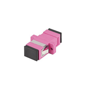 Adaptador (Acoplador) de Fibra Ótica Lanberg SC/UPC Simplex, otimizado para Fibra Multimodo OM4. Púrpura, baixa perda de inserção (0.15 dB), ideal para painéis de distribuição. - FA-SCUP-MS41-0001-VT