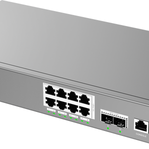 Switch Gerido Layer 2++ Grandstream GWN7801P PRO. 8 Portas Gigabit PoE+ (120W). 2x Uplinks SFP de 2.5 Gigabit. Routing Estático, DHCP Server. Gestão Cloud. - GWN7801P PRO