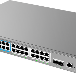 Switch L3 Grandstream GWN7803PH PRO. 24 Portas Gigabit PoE++ (802.3bt), 2x Uplinks SFP+ 10G. Budget 400W. Stacking, Routing Estático. Ideal para redes de alta densidade. - GWN7803PH PRO