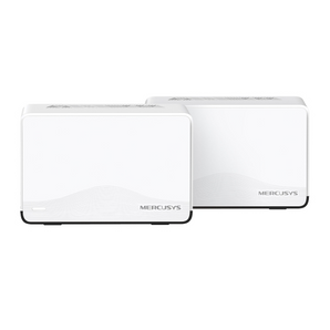 Sistema Mesh Wi-Fi 7 BE3600 Mercusys Halo H27BE (Pack de 2). Velocidade 3.6 Gbps. 1x Porta 2.5G + 2x Gigabit por unidade. Cobertura até 460m². MLO e 4K-QAM. - HALO H27BE(2-PACK)