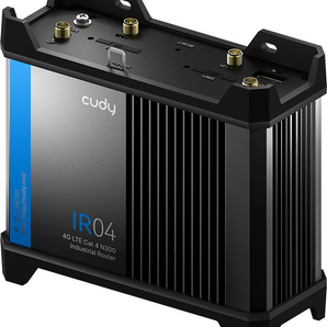 Cudy IR04. Router 4G Industrial robusto (IP30, -40 a 75°C). Dual SIM. Portas Série RS232/485 e I/O Digitais. Deteção de Ignição. Suporta PoE+ e DIN-Rail. - IR04_EU
