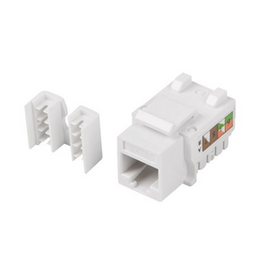 Lanberg KSU6-1090. Módulo Keystone RJ45 Cat.6 UTP. Terminação LSA a 90°. Contactos em bronze fosforoso. Compatível com PoE. Cor Branca. - KSU6-1090