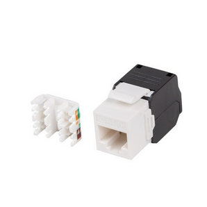 Lanberg KSU6-4000. Módulo Keystone RJ45 Cat 6 U/UTP. Instalação sem ferramentas (Tool-free). Corpo em ABS. Compatível com redes Gigabit e PoE. Formato Standard. - KSU6-4000