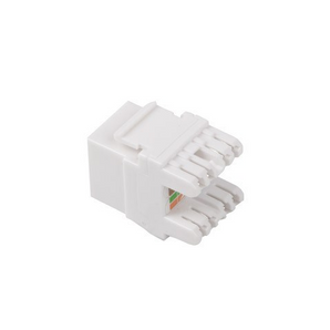 Módulo keystone Lanberg KSUA-1000. Categoria 6A U/UTP (não blindado), 180°, para terminação LSA (com ferramenta). Compatível com PoE e AWG 22-26. Cor Branca. - KSUA-1000