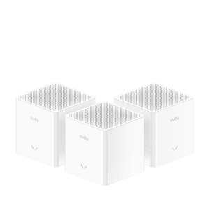 Cudy M3000S 3-Pack: três unidades Wi-Fi 6 Mesh AX3000, portas Gigabit, backhaul multibanda e VPN. Expanda a cobertura da sua casa.
