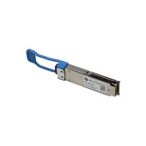 Módulo transceiver QSFP28 da MikroTik para redes de 100 Gbps. O XQ+31LC10D utiliza fibra Single-Mode e conector LC para ligações de longa distância até 10 km. - XQ+31LC10D