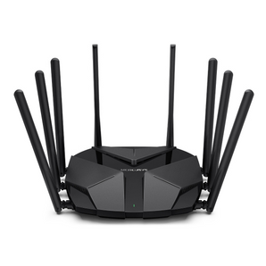 Router Wi-Fi 6 AX6000 Mercusys MR90X. Velocidade até 6 Gbps (4804+1148 Mbps). Porta WAN/LAN 2.5G Multi-Gig. 8 Antenas, 4x4 MU-MIMO, OFDMA e WPA3. - MR90X