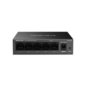 Mercusys MS105GS. Switch de Mesa 5 Portas Gigabit (10/100/1000 Mbps). Caixa em Metal Resistente. Dissipação Térmica Eficiente. Plug and Play. Green Ethernet. - MS105GS