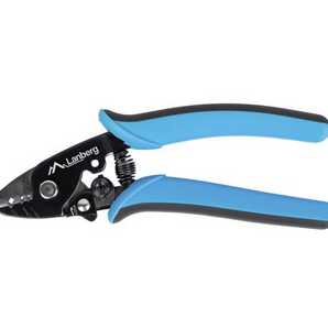 Alicate decapador de fibra ótica (stripper) Lanberg NT-0105. Ferramenta de rede essencial, design ergonómico em azul e preto, com peso ultraleve de 115g. - NT-0105