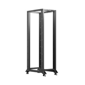 Bastidor de estante aberta (Open Rack) Lanberg OR01-6042-B de 42U. Profundidade ajustável (550-790mm), carga estática até 600 kg. Inclui rodas e pernas. - OR01-6042-B