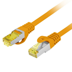 Cabo de rede 1.5m Cat. 6A S/FTP Lanberg (Laranja). 100% Cobre (CU), blindado e LSZH. Ideal para 10GbE (Fluke Passed). - PCF6A-10CU-0150-O