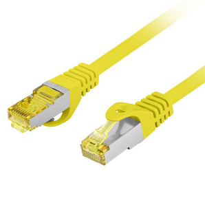 Patch Cord Lanberg Categoria 6A S/FTP (Blindado), 2m, 100% Cobre, LSZH. Desempenho certificado a 500 MHz (Fluke Passed) para 10 Gigabit Ethernet. Cor Amarela. - PCF6A-10CU-0200-Y