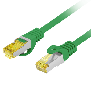 Cabo de rede Cat 6A de 3m (verde) da Lanberg. Cabo S/FTP com condutores 100% cobre (CU) e revestimento LSZH. Testado (Fluke) para performance 10GbE. - PCF6A-10CU-0300-G