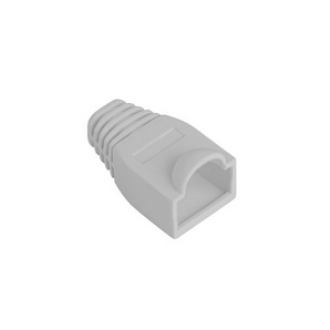Pack de 100 Capas de proteção (Boots) para fichas RJ45 Lanberg PLB-1000-S. Cor Cinzenta. Protege a patilha de bloqueio e alivia a tensão do cabo. PVC flexível. - PLB-1000-S