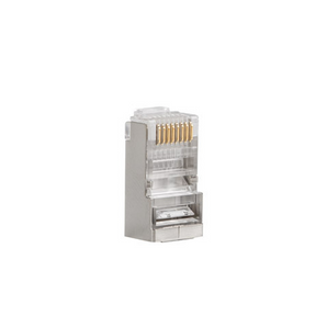 Pack de 100 Fichas RJ45 Lanberg PLS-6000EZ. Sistema Pass-Through (fios passantes) para cravagem fácil e sem erros. CAT 6 Blindada (F/UTP). - PLS-6000EZ
