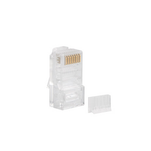 Pack de 20 Fichas RJ45 Lanberg PLU-6020. Categoria 6 U/UTP (não blindada). Conector 8P8C transparente. Ideal para criação de patch cords CAT 6. - PLU-6020