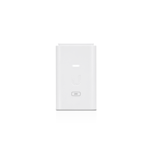 Ubiquiti POE-24-24W-WH. Adaptador PoE Passivo 24V 1A (24W). Velocidade 10/100 Mbps. Com proteção de aterramento e blindagem. Cor Branca. Ideal para airMAX. - POE-24-24W-WH