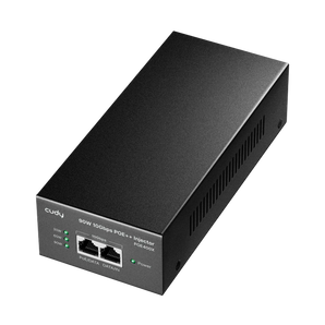 Injetor PoE++ de 90W da Cudy para redes Multi-Gigabit (10G/5G/2.5G). O POE400X oferece proteção contra surtos, caixa de metal e indicadores LED de potência. - POE400X