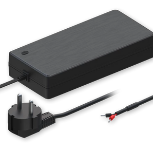 Fonte de alimentação 250W (PR320EUA) da Teltonika. Saída 54V / 4.62A. Ficha EU (Type F) e saída de 2-pinos (terminais) para switches PoE TSW. - PR320EUA