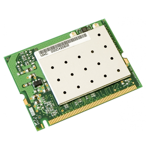A placa wireless universal da MikroTik. A R52 é uma placa miniPCI dual-band (2.4/5GHz) 802.11a/b/g, ideal para adicionar conectividade sem fios a qualquer RouterBOARD. - R52